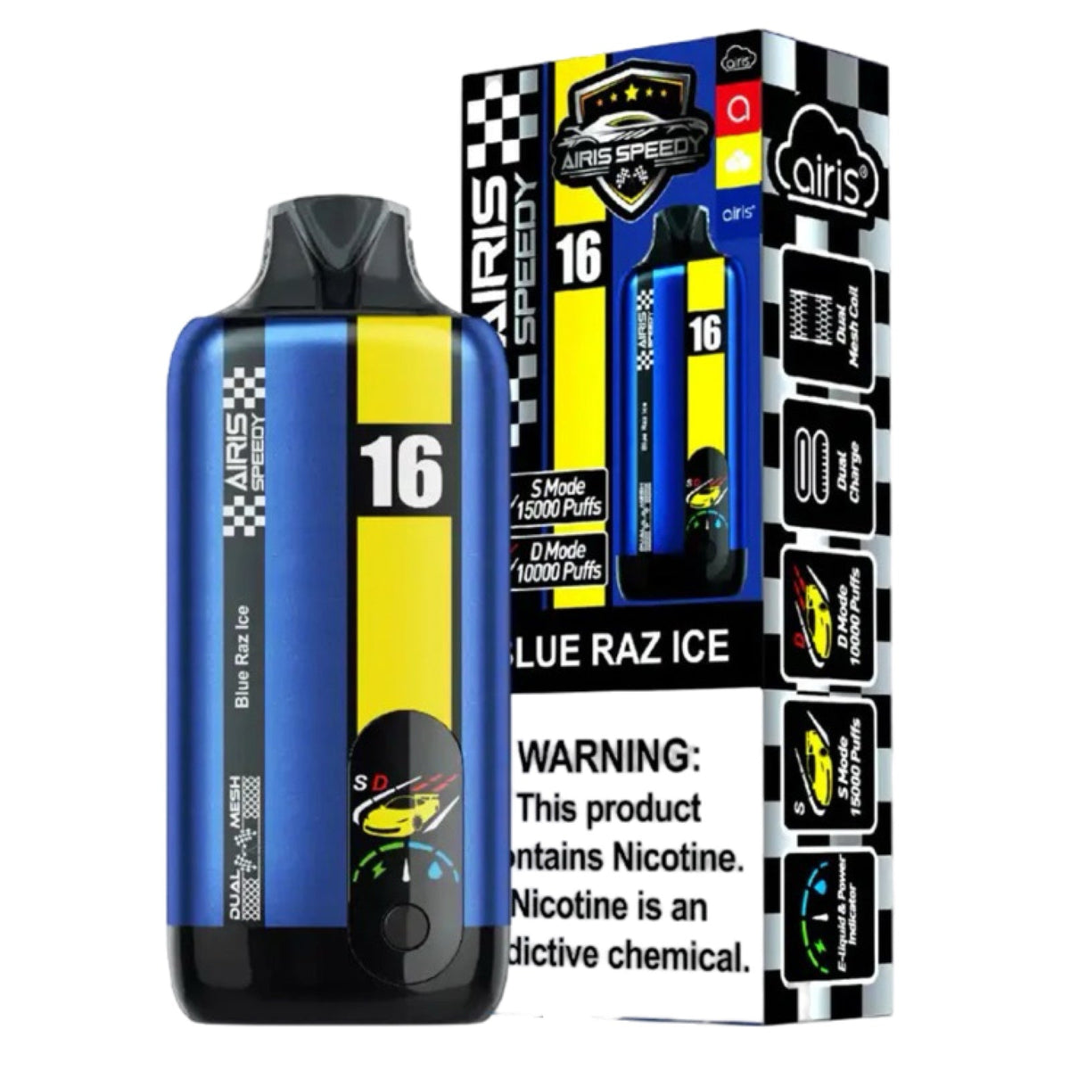 Blue Razz Ice - Airis - Speedy 15000 Vape with 15000 Puffs