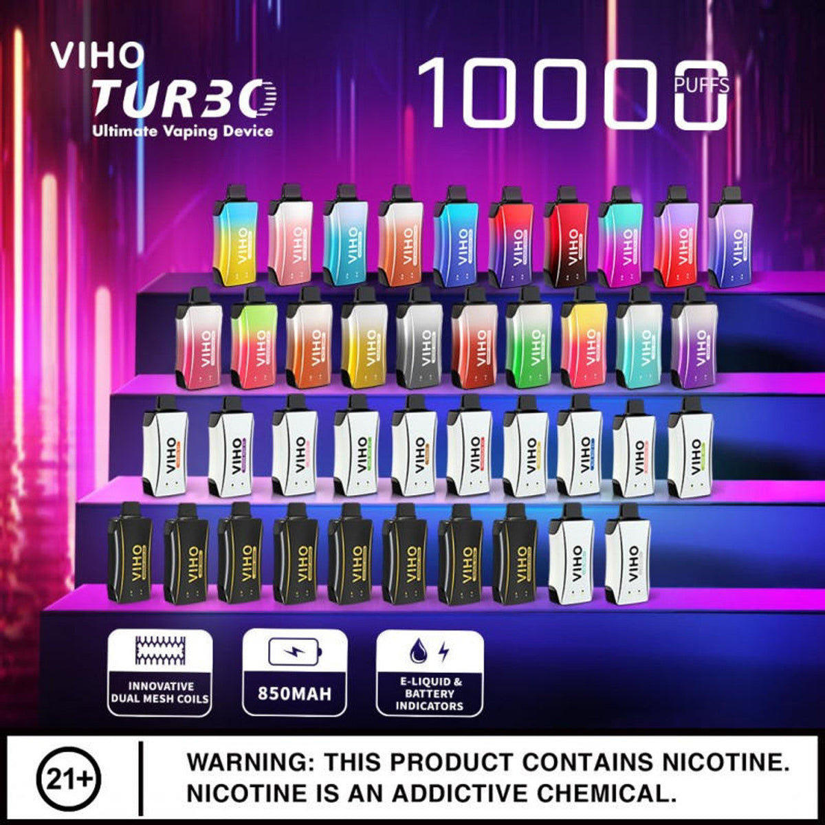 VIHO Turbo 10K Vape Nation | Assorted Flavors VIHO Turbo 10K Vape Nation | Assorted Flavors