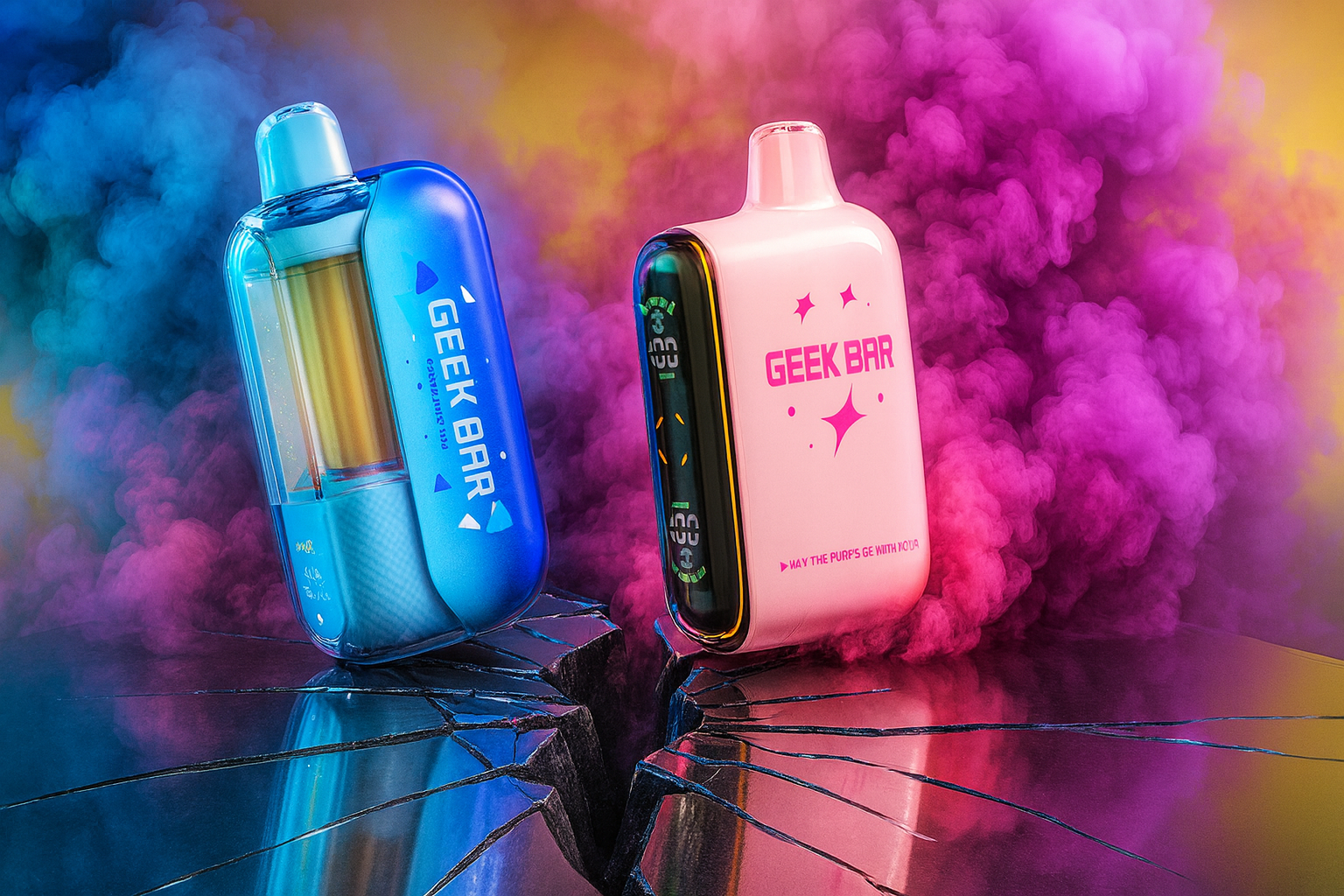 The photo shows two vape devices branded 