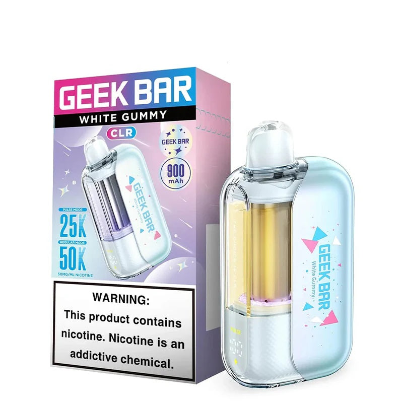 White Gummy Geek Bar CLR 50K