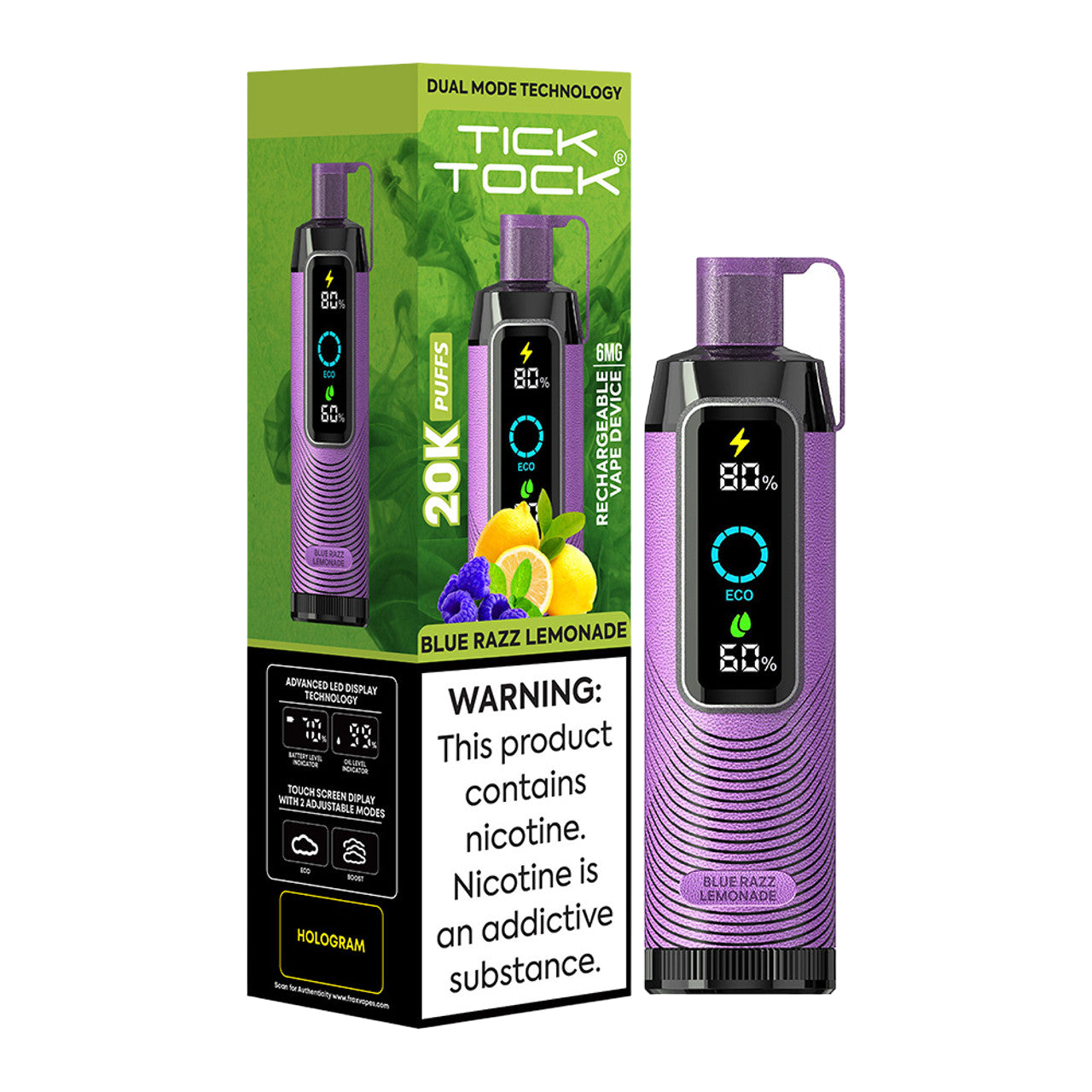 Blue Razz Lemonade - Tick Tock 20K - 0.6% Nicotine