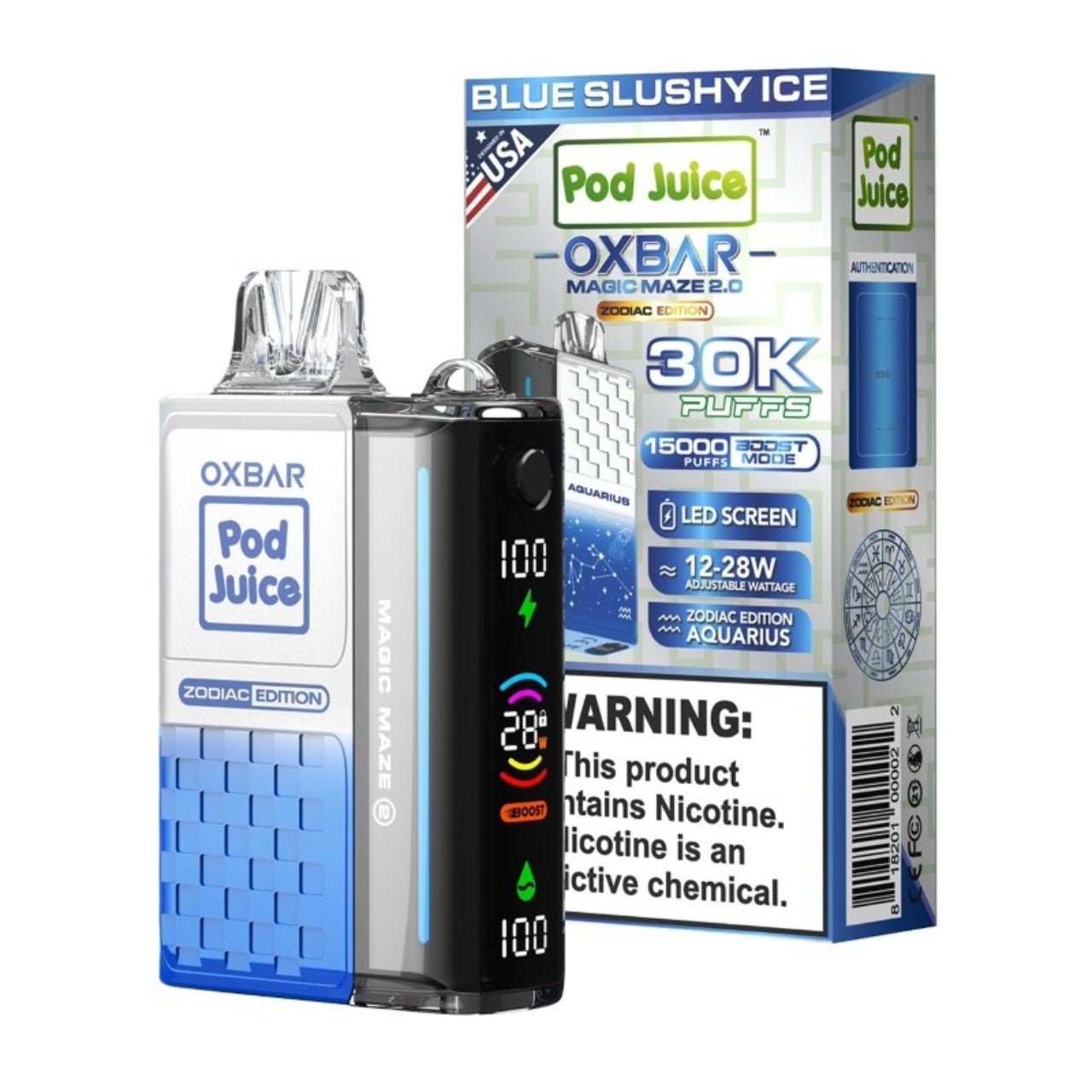 Blue Slushy Ice OXBAR x Pod Juice 30K Magic Maze 2