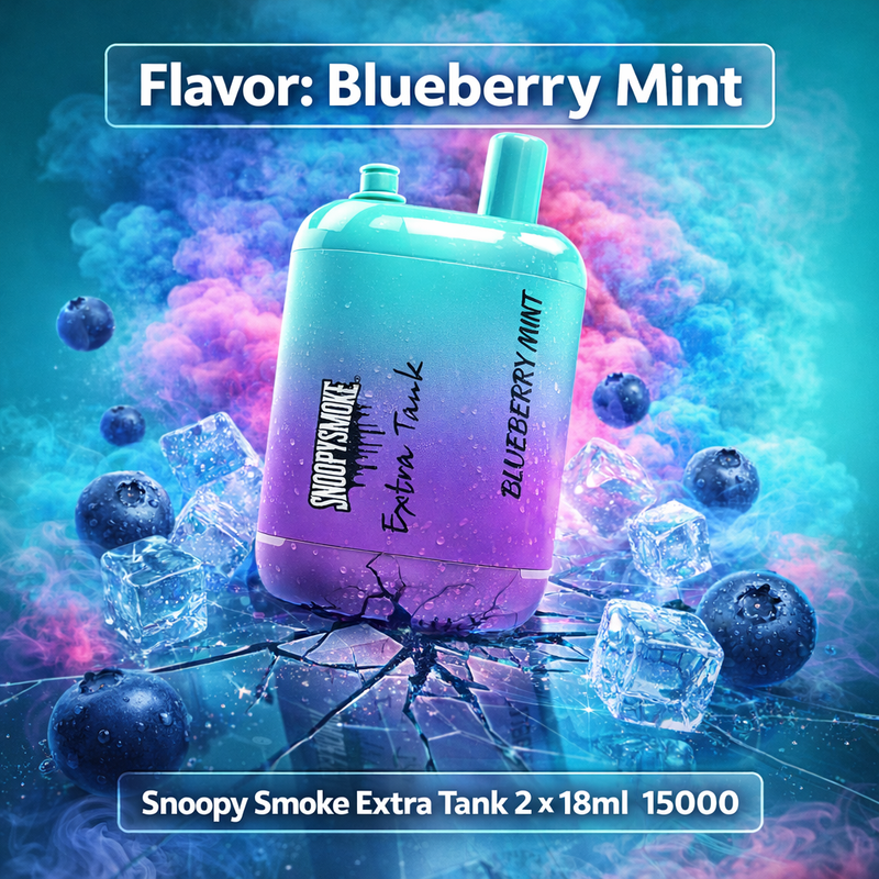 Blueberry Mint Snoopy Smoke Extra Tank 2 x 18ml 15000
