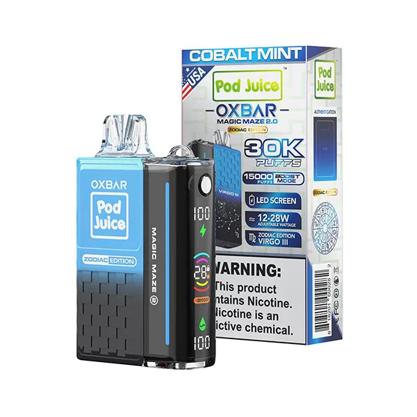 Cobalt Mint OXBAR x Pod Juice 30K Magic Maze 2
