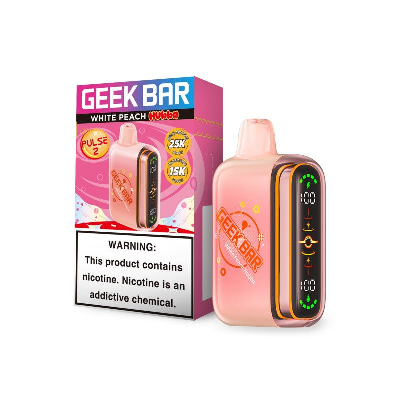 White Peach Hubba Geek Bar Pulse 2 25K