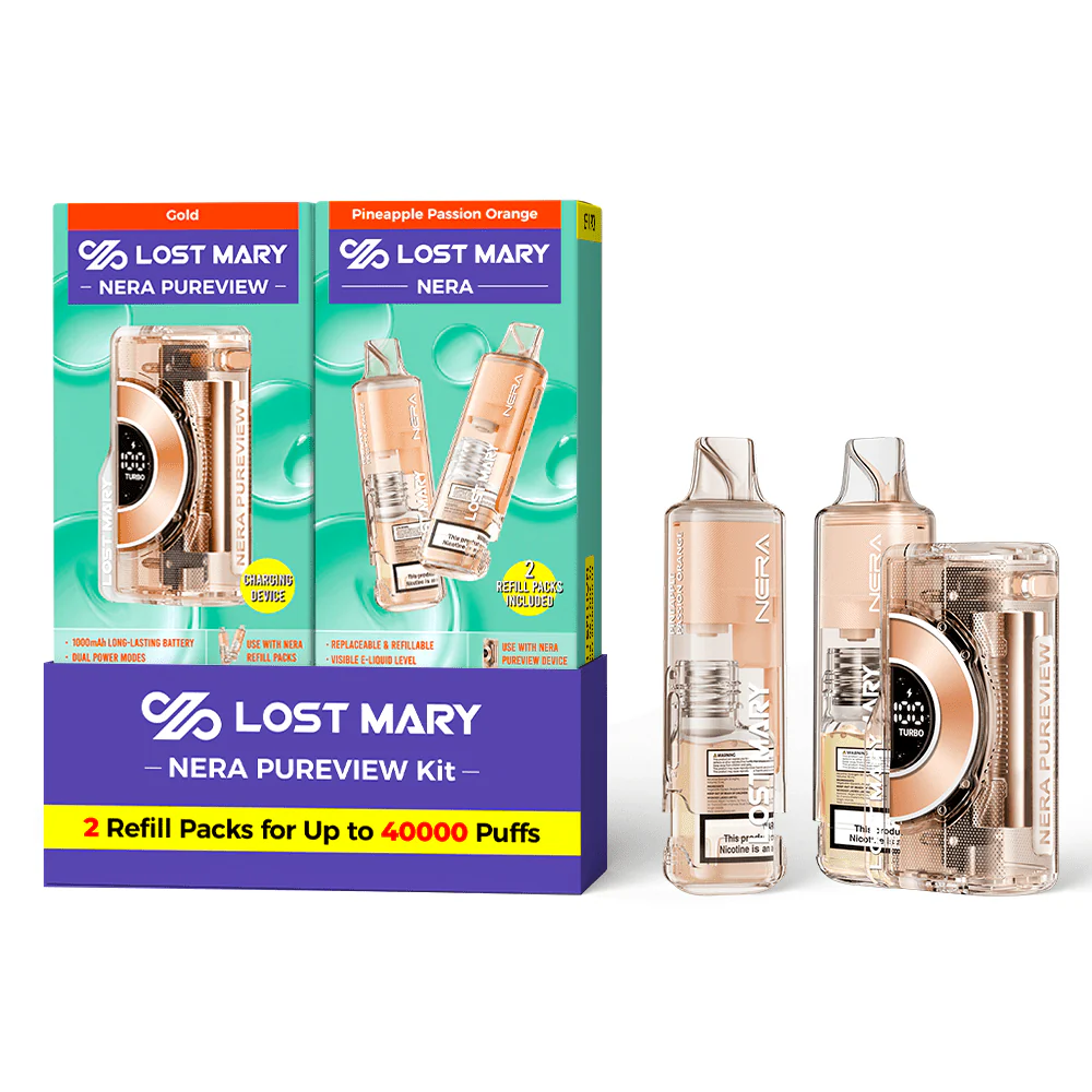 Gold - Pineapple Passion Orange - Lost Mary - NERA Pureview 40K Kit (1 Device + 2 Refills)