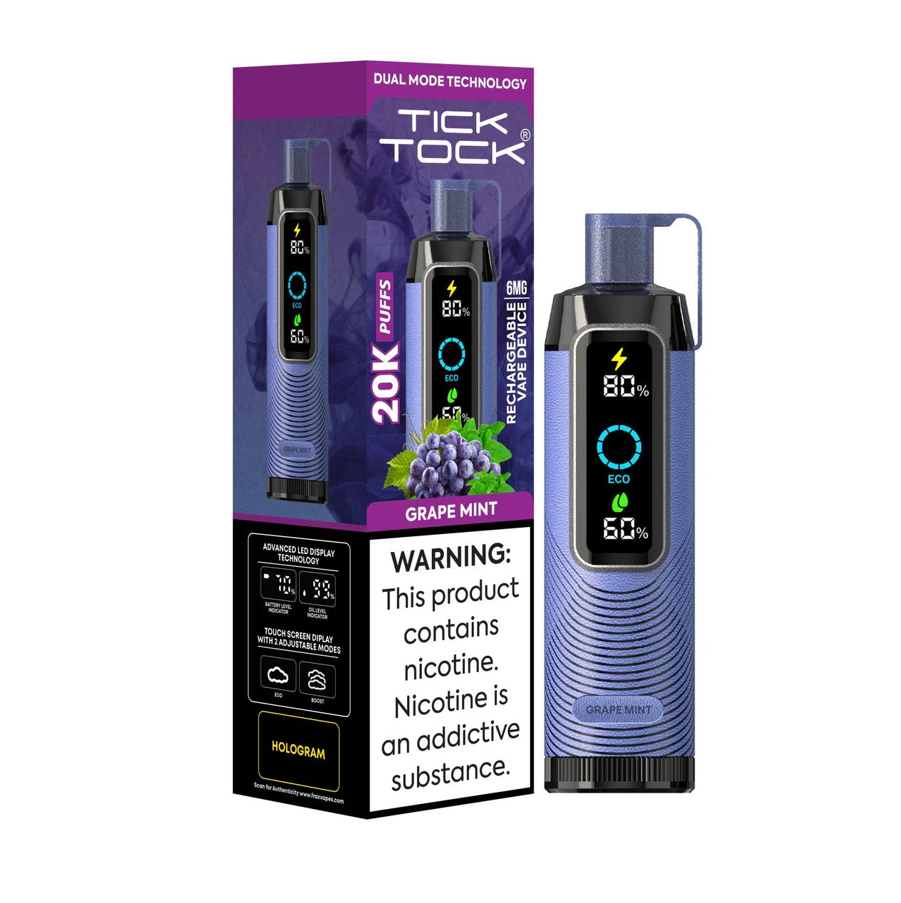 Grape Mint - Tick Tock 20K - 0.6% Nicotine