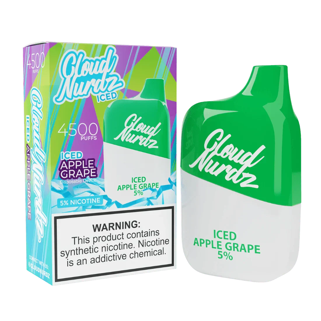 ICED Apple Grape / 0% Cloud Nurdz 4500