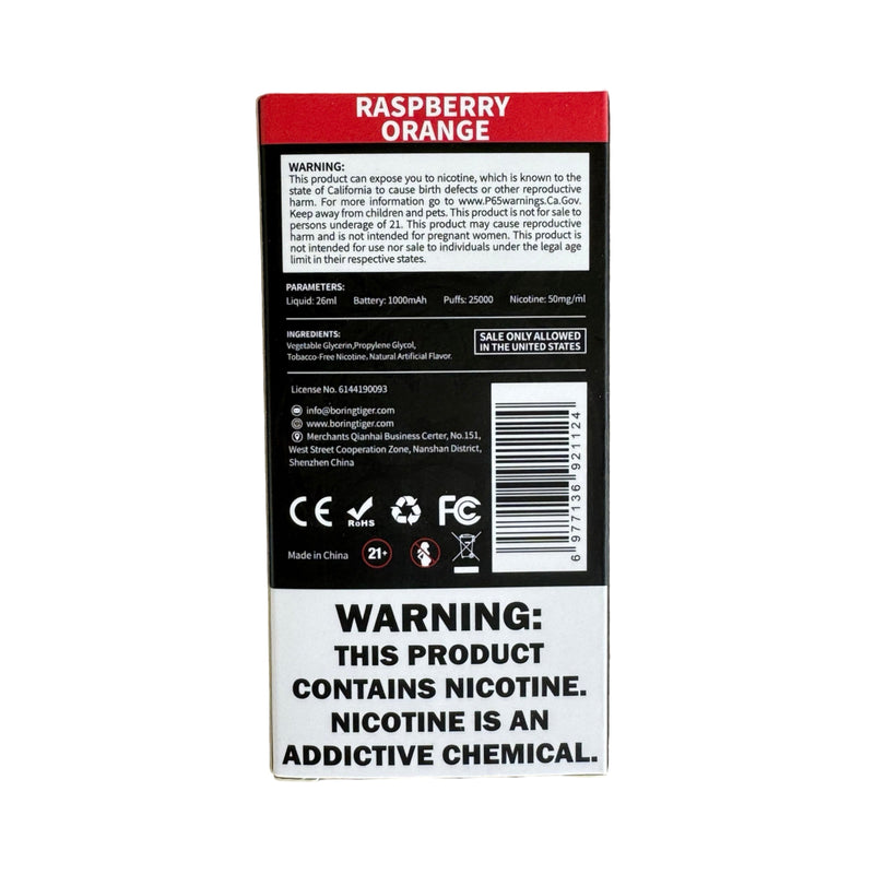 Raspberry Orange - Luffbar Boring Tiger 25000
