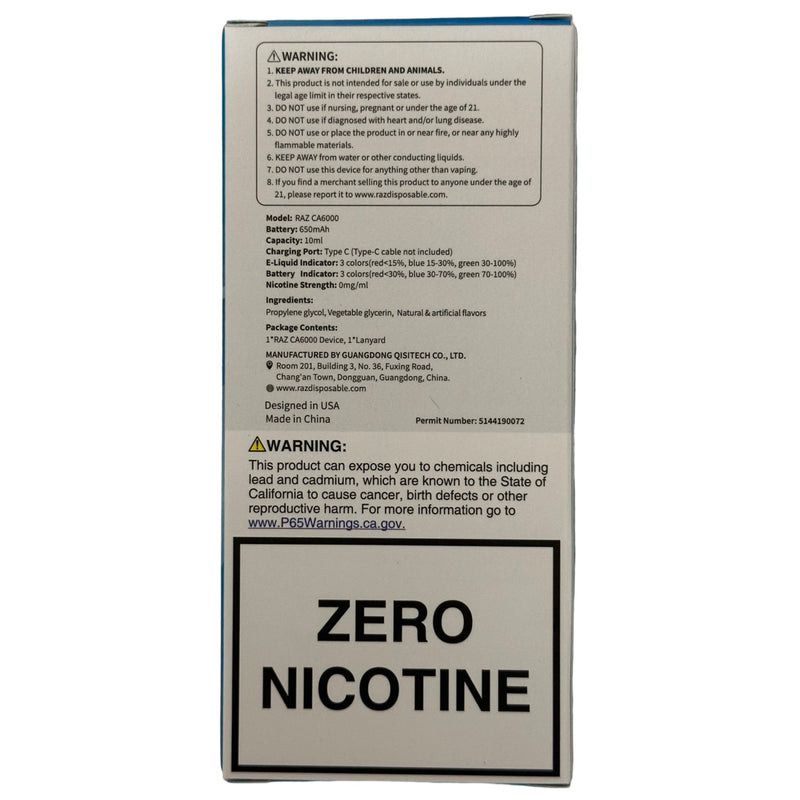 Peach Pear - RAZ CA6000 - Zero Nicotine
