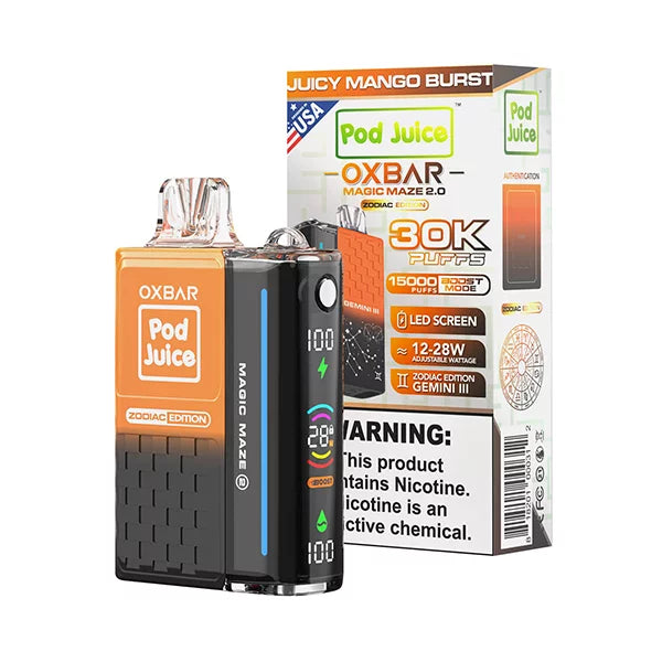 Juicy Mango Burst OXBAR x Pod Juice 30K Magic Maze 2