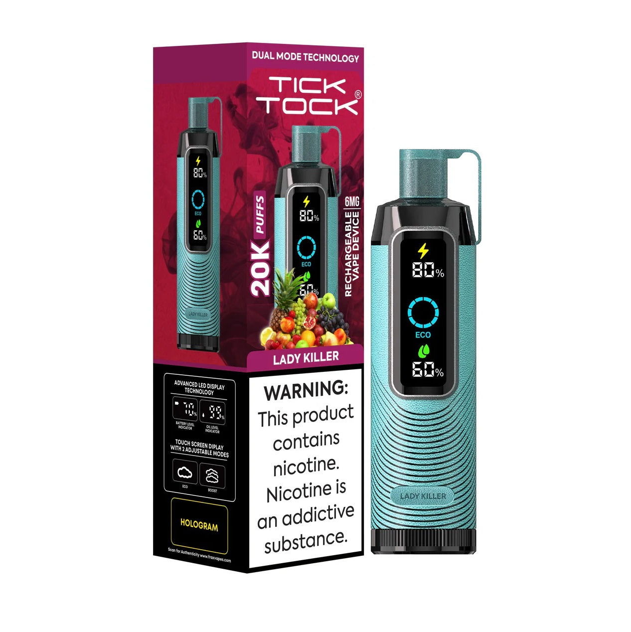 Lady Killer - Tick Tock 20K - 0.6% Nicotine