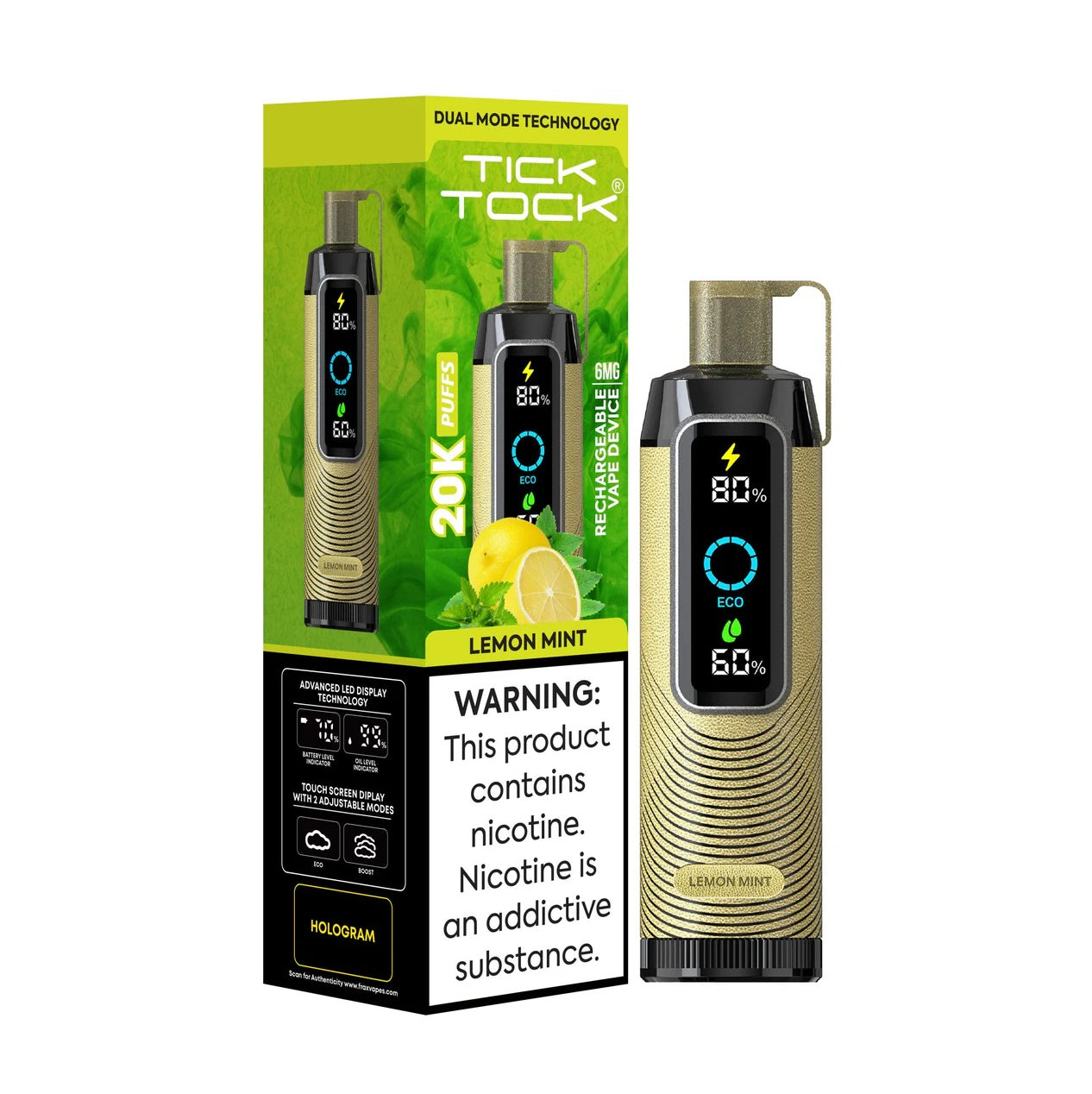 Lemon Mint - Tick Tock 20K - 0.6% Nicotine