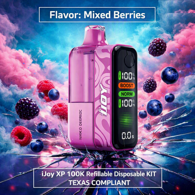 Mixed Berries iJoy XP 100K Refillable Disposable KIT TEXAS COMPLIANT
