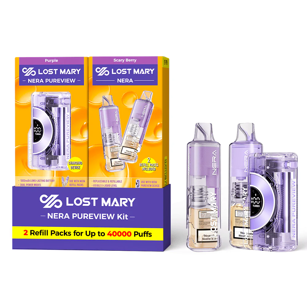 Purple - Scary Berry - Lost Mary - NERA Pureview 40K Kit (1 Device + 2 Refills)