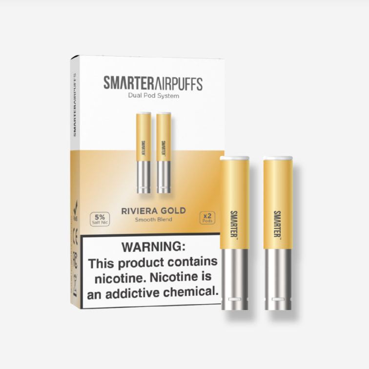 Riviera Gold - Smarter AirPuffs Tobacco Extract Pods – Smooth Blend - 2-Pack