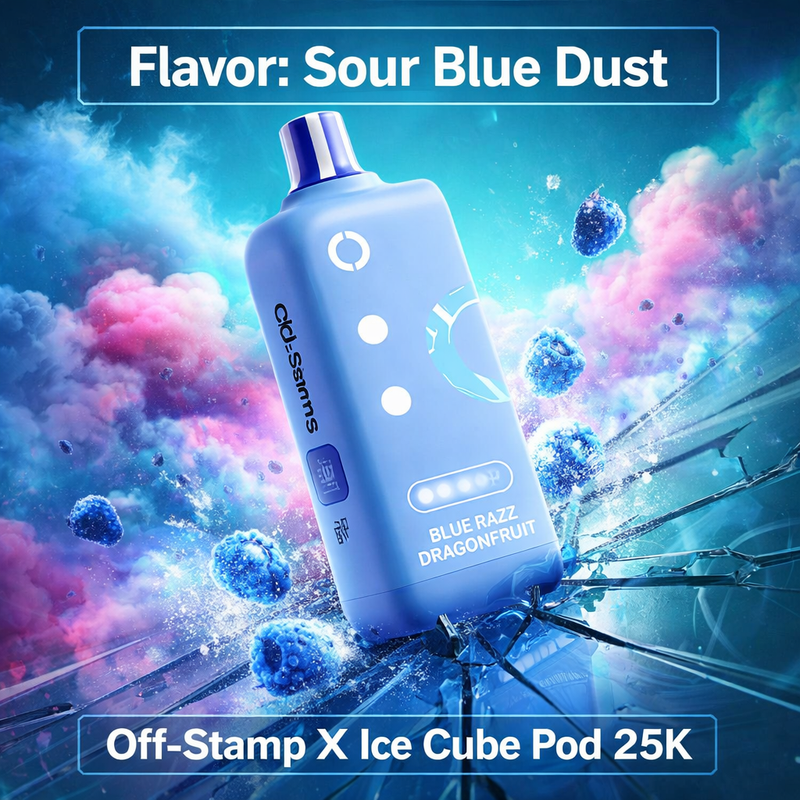 Sour Blue Dust Off-Stamp X Ice Cube Pod 25K
