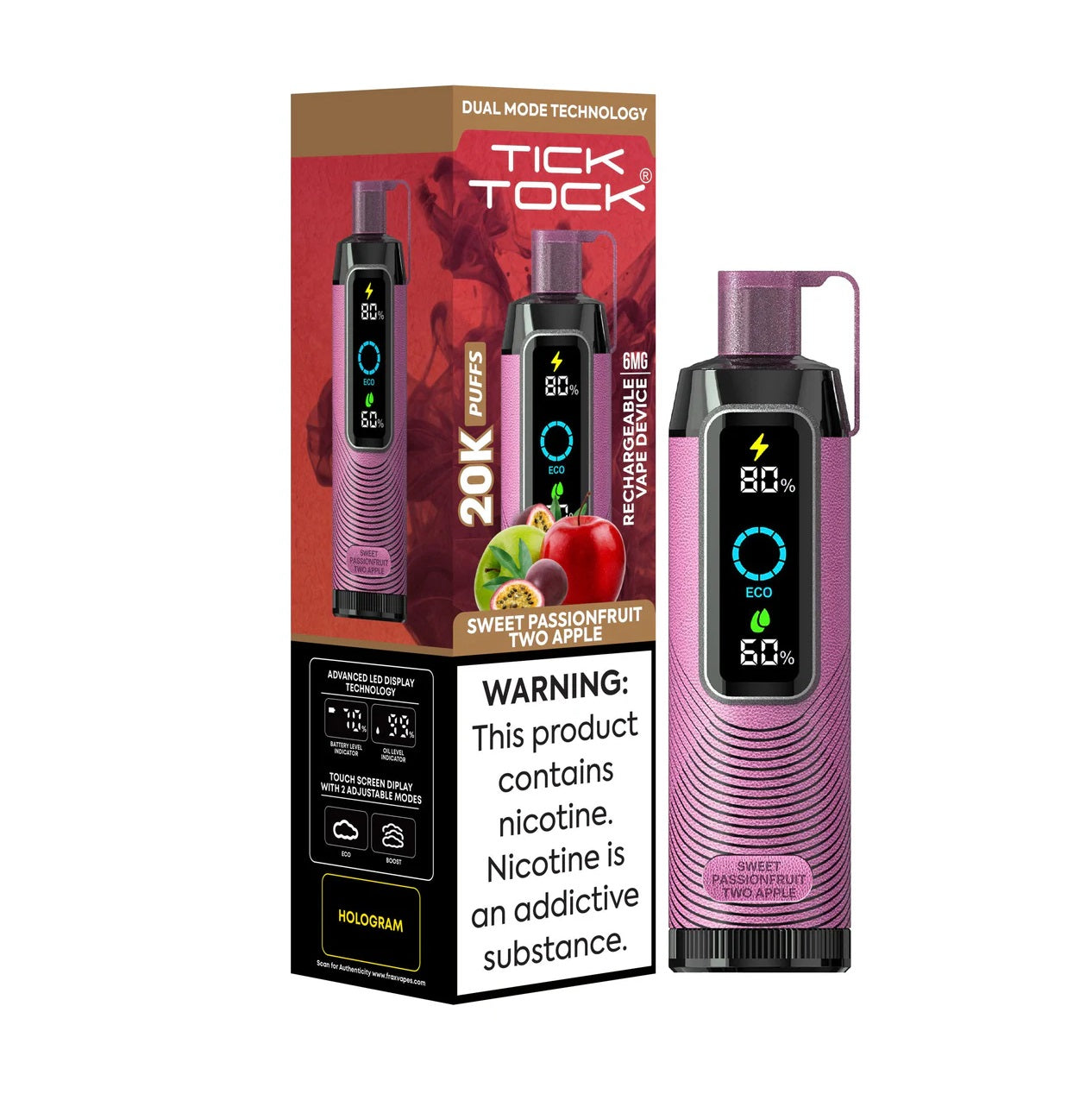 Sweet Passionfruit Two Apple - Tick Tock 20K - 0.6% Nicotine