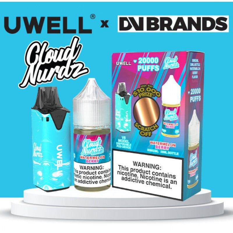Watermelon Berry Iced Cloud Nurdz Salt x Uwell V6 Kit
