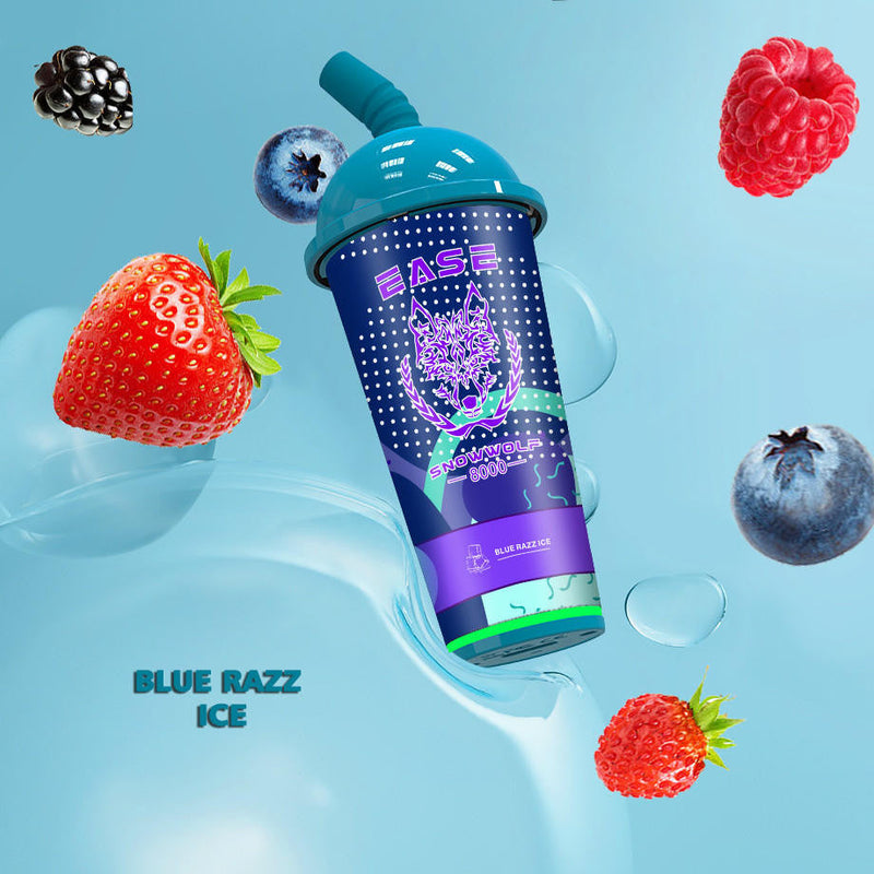 Blue Razz Ice / 0% Snowwolf Ease 8000

